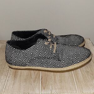 Patara Taj Black Nomad Geometric Lace Up Shoes Mens Size 8